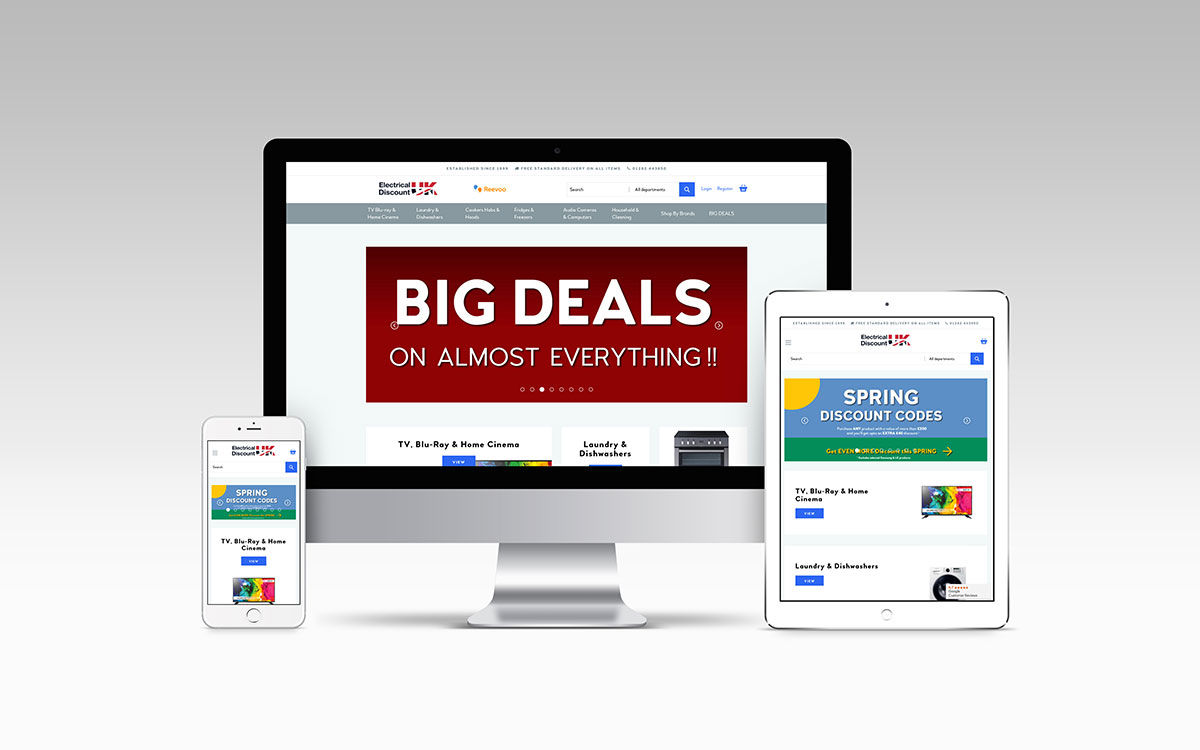 Electrical Discount UK website on a mobile, desktop and tablet device