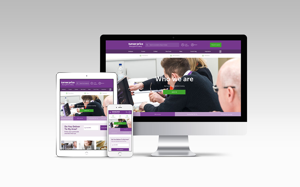 Turner Price website on a tablet, mobile and desktop