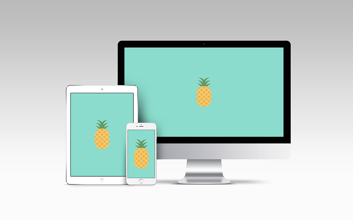 Aqua Pineapple website on tablet, mobile and desktop