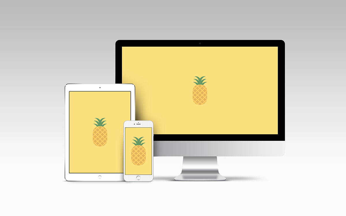 Yellow Pineapple website on tablet, mobile and desktop